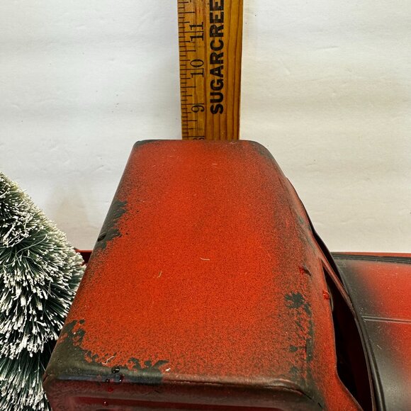 🎄Valerie Parr Hill Red Metal Truck with Bottle Brush Trees/EUC🎄 - Picture 8 of 15